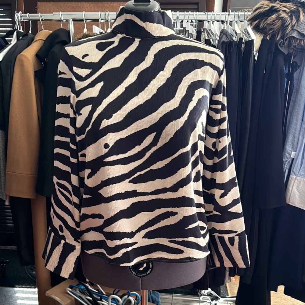 Stylish Black and White Zebra Print Women's Jacket